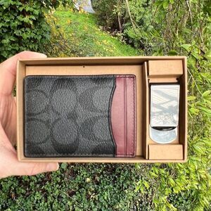 COACH 3-In-1 Card Case Gift Set Multicolor Unisex Accessory CF341 AUTHENTIC